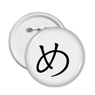 Imagem de Broche de personagem japonês de Hiragana ME com emblema de botão, 5 peças