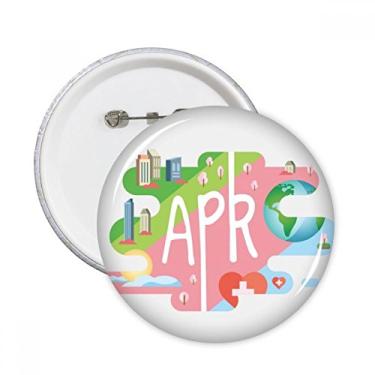 Imagem de Ilustração da temporada do mês de abril, alfinetes redondos, emblema, botão, decoração, acessório, 5 peças