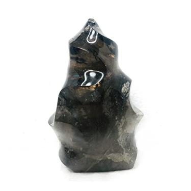 Imagem de JUIYU Pedra de cristal esfumaçado escultura de cristal natural decoração de casa amostras minerais presentes (cor: peso 1250g)