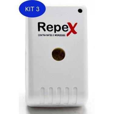 Imagem de Kit 3 Repelente Eletrônico Repex Ratos E Morcegos Alcance 150M²