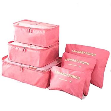 Imagem de Organizador de mala de viagem Unissex kit com 6 peças N-05 Rosa