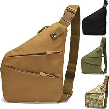 Imagem de Bolsa flexível pessoal, 2023 nova bolsa flexível pessoal moda anti-ladrão Slim Sling Bag, mochila transversal lateral para exterior, Caqui, 8.7*2*11.8 inch