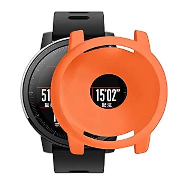 Imagem de Case Bumper de Silicone macio para proteção do Amazfit Stratos 2 / 2s (Laranja)