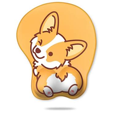 Imagem de HAOCOO Descanso de pulso, mouse pad fofo, mouse pad ergonômico com suporte de pulso, base antiderrapante Corgi descanso de pulso para bumbum, descanso fácil de digitar para jogos, escritório