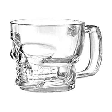 Imagem de Jogo de 2 canecas para cerveja em vidro caveira 380ml A11,8cm