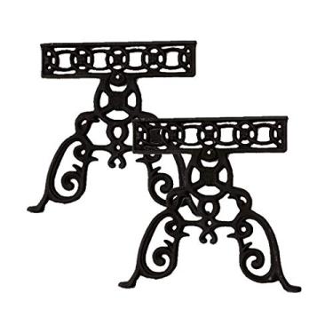 Imagem de Par Pé de Banco Vila Rica em Ferro Fundido Jardim 41x39cm