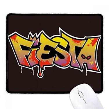 Imagem de Mousepad Graffiti Street Fiesta decorado à mão com borda costurada para jogos