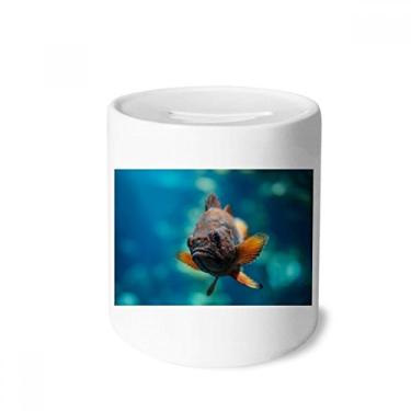 Imagem de DIYthinker Pequena caixa de cerâmica com organismo marítimo de peixe tropical, porta-moedas, presente de cofrinho