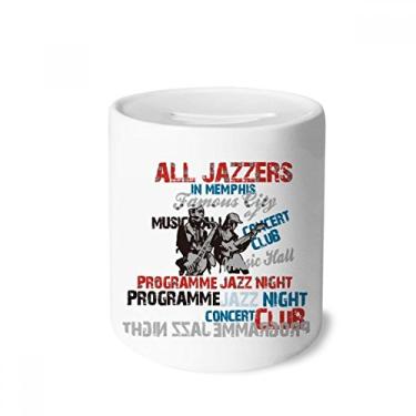 Imagem de DIYthinker Caixa de moedas de cerâmica com estampa de instrumentos coloridos de música rosa