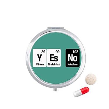 Imagem de Caixa de comprimidos de ciência sim, sem elemento químico, dispensador de contêiner