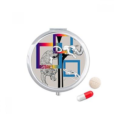 Imagem de Estojo de comprimidos com estampa de cobra e lagarto de leopardo, caixa de armazenamento de medicamentos