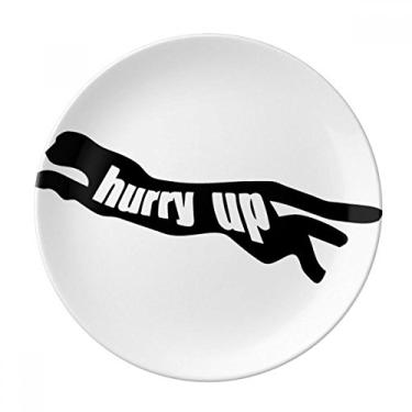 Imagem de Traço de Pantera de Animal Negra, Prato Decorativo de Porcelana Salver Prato de Jantar