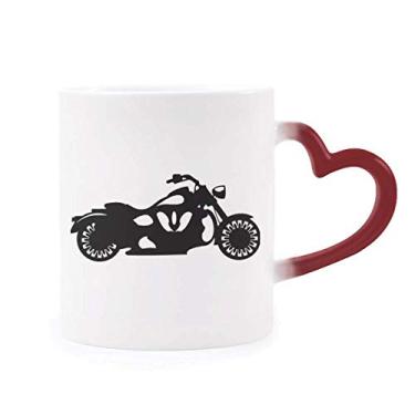 Imagem de Caneca sensível ao calor com estampa mecânica de motocicleta, copo de grés que muda de cor vermelha
