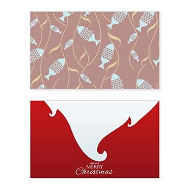 Imagem de Blocos de cores, peixes abstratos, plantas aquáticas, feriado, feriado, Natal, cartão de felicitações, mensagem de Natal