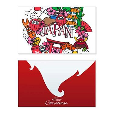 Imagem de Lucky Cat Sakura Japan Bamboo Holiday Merry Christmas Cartões de parabéns Mensagem de Natal