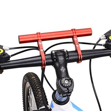 Imagem de JPOJPO Extensor de guidão de bicicleta, braçadeira de extensão para velocímetro de bicicleta, suporte de lâmpada de farol de liga de alumínio 20 mm vermelho