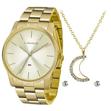 Imagem de Kit Relógio Lince Analógico Feminino LRGJ078L