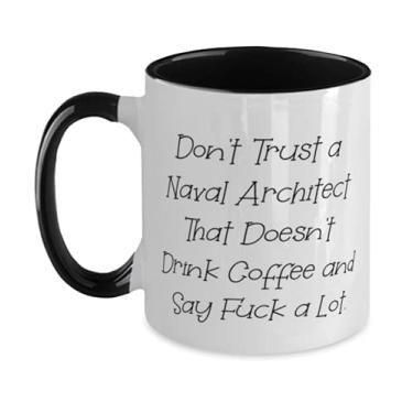 Imagem de Nice Naval arquitet Caneca de dois tons de 325 ml, Don't Trust a Naval Architect que não, presente para homens e mulheres, sarcástico de amigos