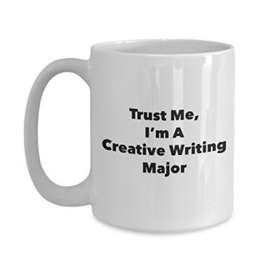 Imagem de Trust Me, I'm A Creative Writing Major Caneca - Caneca de café divertida - Lindas ideias de presentes de formatura para amigos e colegas de classe (425 g)