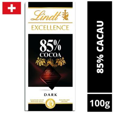 Imagem de 1 Barra, Chocolate Amargo Suiço, Lindt Excellence, 85% Cacau, 100G