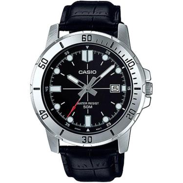 Imagem de Relógio CASIO couro analógico masculino MTP-VD01L-1EVUDF