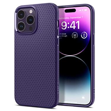 Imagem de Spigen Capa Liquid Air projetada para iPhone 14 Pro Max (2022) [proteção de nível militar] - Roxo escuro
