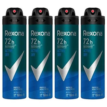 Imagem de Kit 4 Desodorantes Rexona Men Aerossol Antitranspirante Active 150ml