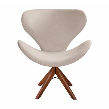 Imagem de Poltrona Decorativa Isis Swan Cadeira Giratória Pé Madeira
