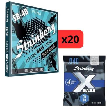Imagem de Kit 20 Encordoamento Strinberg Para Contra Baixo SB40 - 4 Cordas