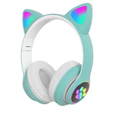Headphone Headset Gatinho Orelha De Gato Com Led Fone De Ouvido Lt30 (Azul)