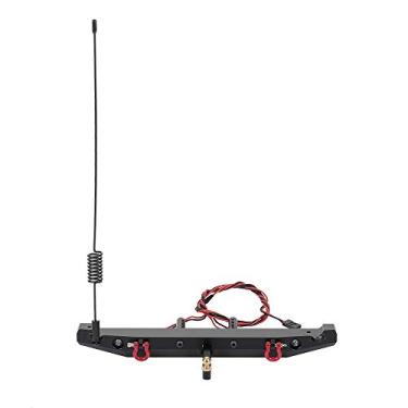 Imagem de GoolRC Para-choque traseiro de metal para carro RC com 2 ganchos de antena de luz LED para carro TRX-4 RC4WD Axial SCX10