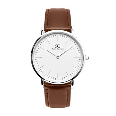 Imagem de Relógio De Couro Marrom Masculino Saint Germain Bronx Silver Prata 40mm