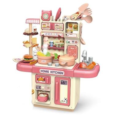 Imagem de Replay Kids Cozinha Bancada Infantil Forno e Fogão Completa Brinquedo Com Acessórios, Som, Luz, Fumaça e Torneira com Água Mini Chef, Rosa