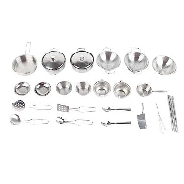 Imagem de Brinquedos De Cozinha Para Meninos E Meninas,Conjunto De Panelas Em Miniatura, Panelas De Aço Inoxidável, Utensílios De Cozinha, Conjunto De Panelas Para Crianças, Conjunto De Panelas(25件)