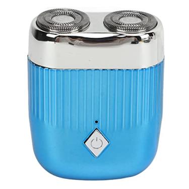 Imagem de Máquina de Cortar Cabelo Com Corte Duplo Cabeça 300mAh Bateria Alisamento Corte Lavável Durável Aço Inoxidável Aparador de Cabelo Elétrico (Azul)