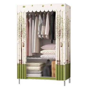 Imagem de Guarda-roupa Armário empilhável, armação de aço, guarda-roupa portátil, autônomo, rack de roupas, armazenamento temporário, para casa, quarto armário