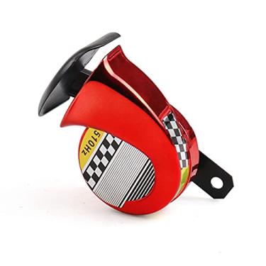 Imagem de Buzina de ar super alta à prova d'água 12V DC 130dB caracol ar motocicleta buzina sirene alta 510Hz para carro, caminhão, motocicleta, trem buzinas (cor: vermelho)