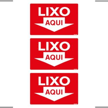 Imagem de Combo 3 Placas De Sinalização Lixo Aqui 30x20 Ekomunike - P-9 F9e