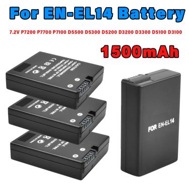 Imagem de 1500mAh EN-EL14 EN EL14 Li-ion câmera bateria LED carregador USB para Nikon D3100 D3200 D3300
