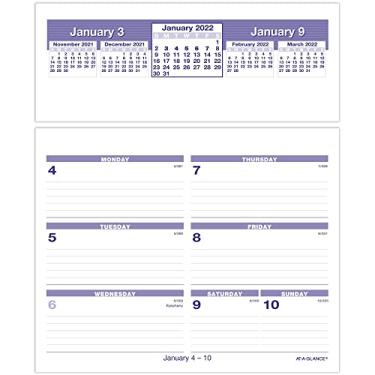Imagem de Refil de calendário semanal de mesa 2022 Flip-A-Week da AT-A-GLANCE, 15,24 cm x 17,78 cm (SW705X50)