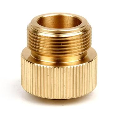 Imagem de Adaptador de tanque de gás de cobre para acampamento e mochilão, mini adaptador de tanque de fogão, acessórios de fogão a gás para atividades ao ar livre para tanque de gasolina MAPP