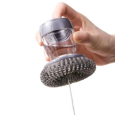 Imagem de Escova Limpeza Com Dispenser Detergente Palha De Aço