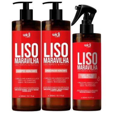 Imagem de Kit Liso Maravilha Widi Care Shampoo Condicionador E Fluido Leave In H