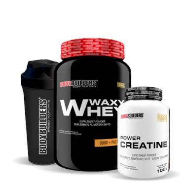 Imagem de Kit Waxy Whey 900g + Power Creatina 300g + Coqueteleira - BODYBUILDERS (Médio, Paçoca)