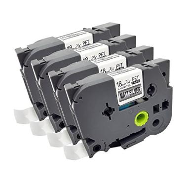 Imagem de Cartucho de fita de etiquetagem P Touch Label TZ M941 TZo M941 TZe Label Orison preto sobre prata fosca compatível com fita adesiva Brother 18 mm 3/4 polegadas 8 m refis de cassete