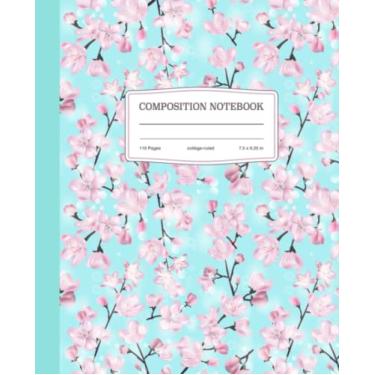 Imagem de Caderno de composição pautado na faculdade: ilustração de capa botânica | Design fofo | Diário de estética para meninas, adolescentes, mulheres