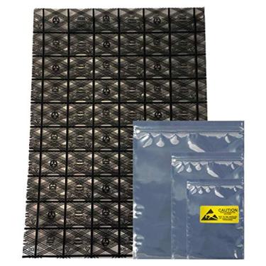 Imagem de Daarcin 40 peças mistas 4 tamanhos saco antiestático aberto superior e sacos antiestáticos resseláveis saco de proteção ESD para placa mãe disco rígido placa de vídeo tela LCD com etiquetas