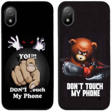 Imagem de 2 peças Bear You Don't Touch My Phone impresso TPU gel silicone capa de telefone traseira para Sony Xperia todas as séries (Sony Xperia Ace III)