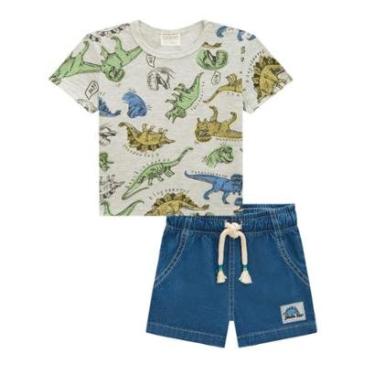 Imagem de Conjunto Infantil Menino Camiseta Dino/Bermuda Jeans Luc.boo-Masculino