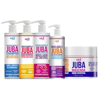 Imagem de Kit Juba Completo Shampoo + Condicionador + Mascara + Geleia + Encrespando Widi Care Tratamento